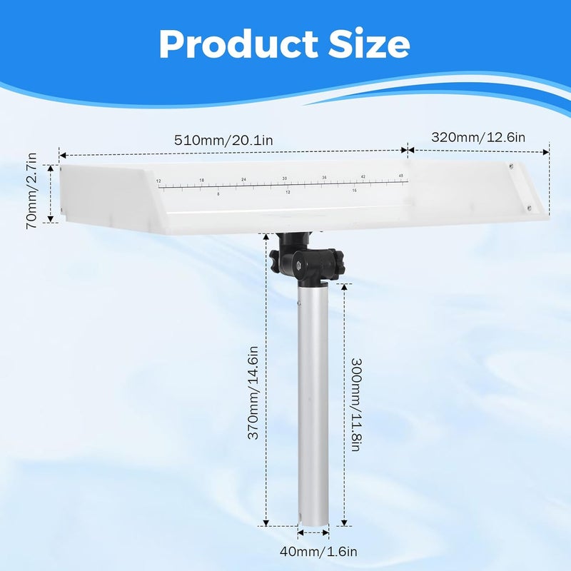 BEAMNOVA Boat Cutting Board Bait Table White Boat Bait Cutting Board With Plier Storage and Knife Slot,Bait Table for Boat with Rod Holder Mount Fishing Fillet Table，Boat Accessories Marine，20”x12“ - Image 2